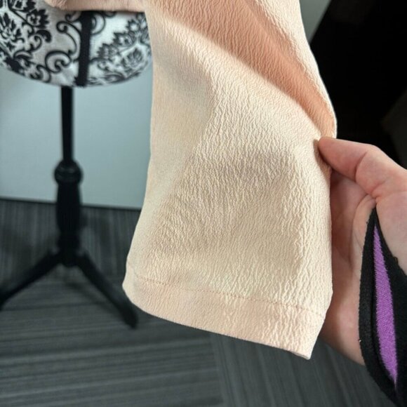 Topshop blush pink open back bell sleeve top with button - Picture 4 of 7